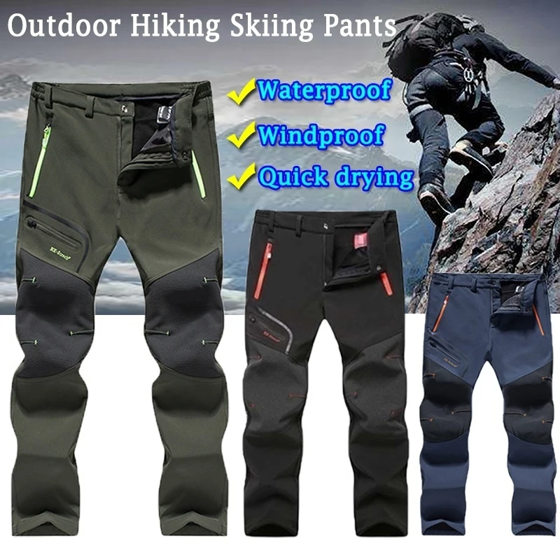 Top Trends: Men&#039;s Outdoor Waterproof Hiking Trousers Camping Climbing Fishing Skiing Trekking Softshell Fleece Warm Pants 3 Colors Shoppable Styles