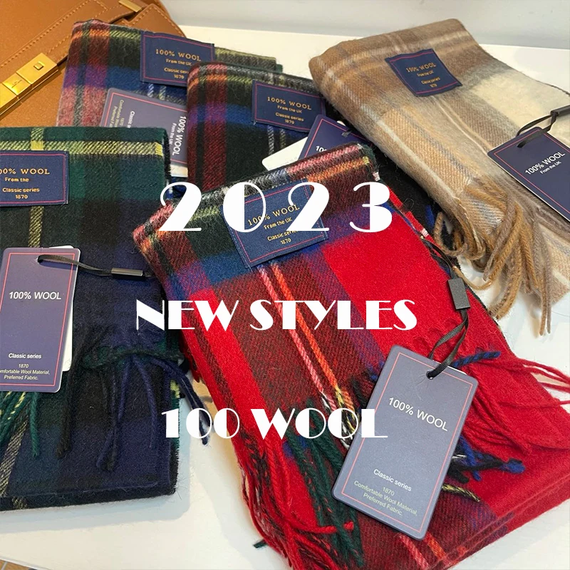 Top Trends: 2022 Winter Men Plaid Scarf Wool Cashmere Scarves For Women Echarpe Foulard Femme Long Wool Pashmina Sjaal Shawls Business Scarf Shoppable Styles