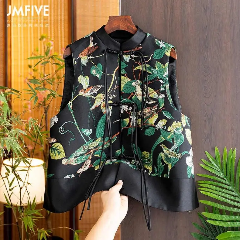 Top Trends: 2024 New Spring Summer Chinese Style Vest Women Summer Stand Collar Plate Button Loose Ethnic Style Vintage Tangsuits Top Shoppable Styles