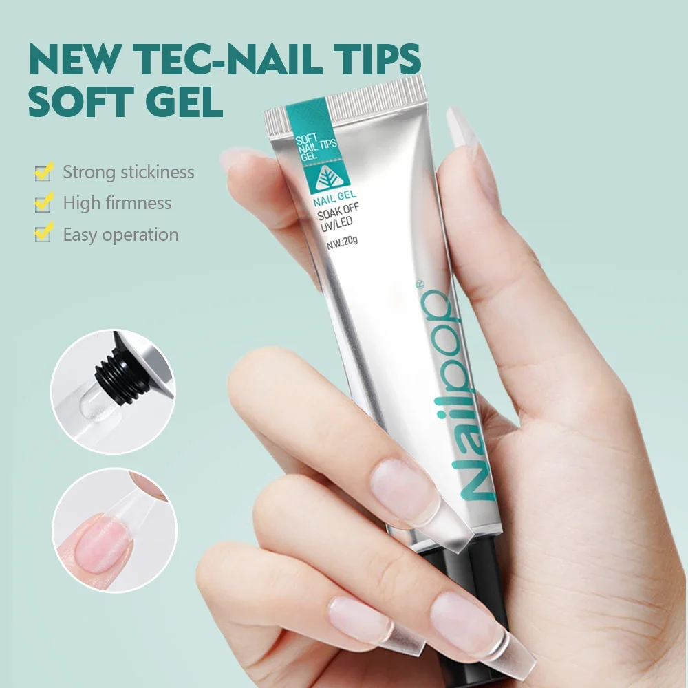 Top Trends: Nailpop 20g Soft Fake Nail Tips Gel Glue Polish Soak Off UV LED Nail Art Gel Short False Nail Extension Function Adhesive Gel Shoppable Styles