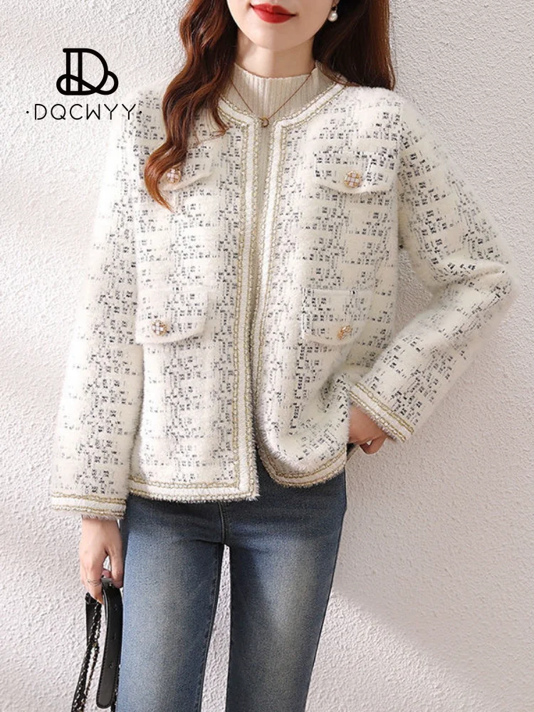 Top Trends: Women Jacket French Vintage Small Fragrance Elegant Tops Sweater Coat Cardigan For Autumn Winter Women&#039;s Clothing Shoppable Styles