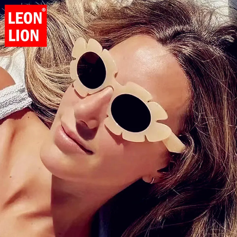 Top Trends: LeonLion 2023 Flower Cateye Sunglasses Women Vintage Eyewear Women / Men Luxury Brand Glasses Women Party Gafas De Sol Hombre Shoppable Styles