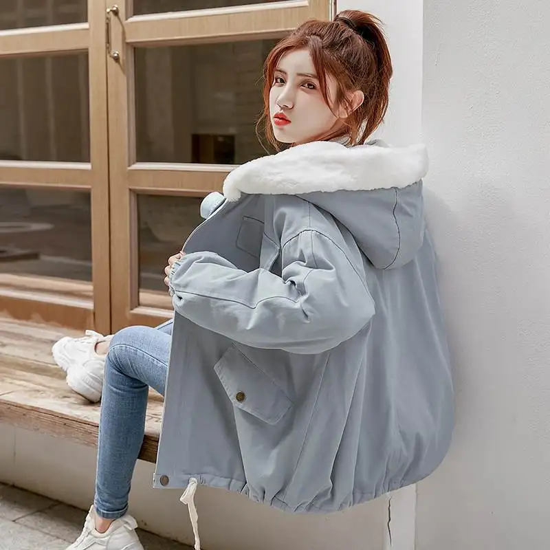 Top Trends: Milk Hoo Cotton Jacket For Women In Winter, Plush And Thickened Korean Version, Loose And Student-centric, Versatile Cotton Shoppable Styles