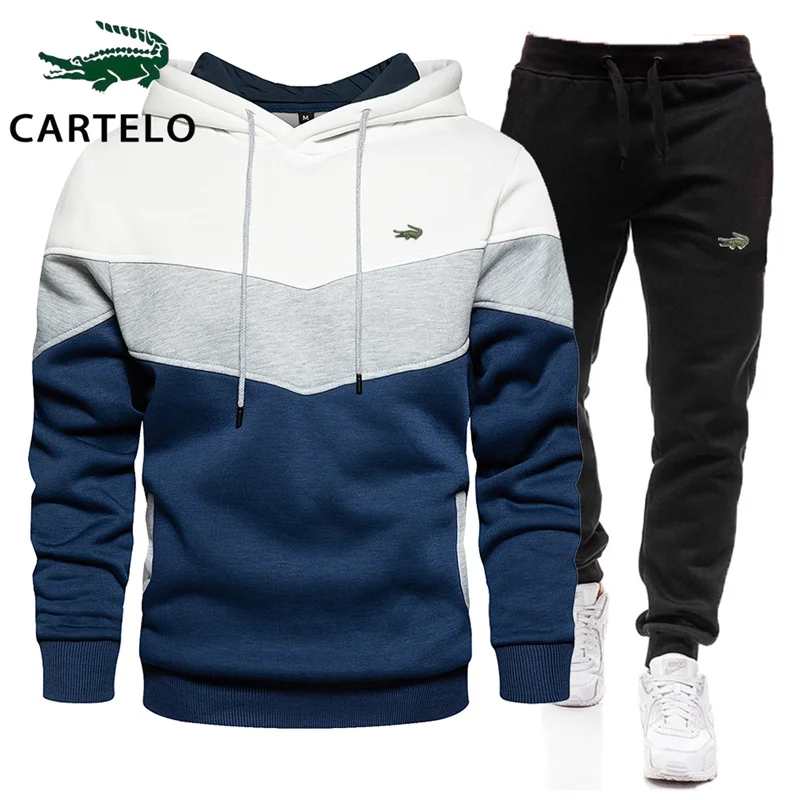 Top Trends: CARTELO Autumn / Winter Men&#039;s Sports Set Casual Loose And Warm Embroidered Hoodie+ Casual Jogging Pants Shoppable Styles