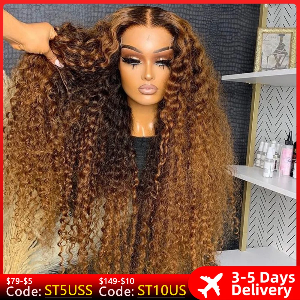 Top Trends: 13x6 Hd Lace Highlight Wig Human Hair Wigs Glueless Curly Colored Honey Blonde 360 Front Water Wave 13x4 Deep Wave Frontal Wig Shoppable Styles