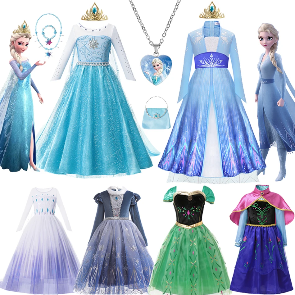 Top Trends: Disney Frozen Costume Princess Dress For Girls Cosplay Snow Queen Elsa Anna White Sequins Clothing Kids Carnival Party Dress Shoppable Styles