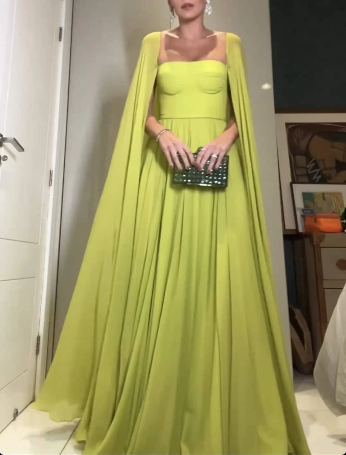 Top Trends: 2023 A-Line Elegant Evening Dress Sleeveless Strapless Capes Chiffon With Ruched Party Dress Formal Special Occasion Prom Gown Shoppable Styles