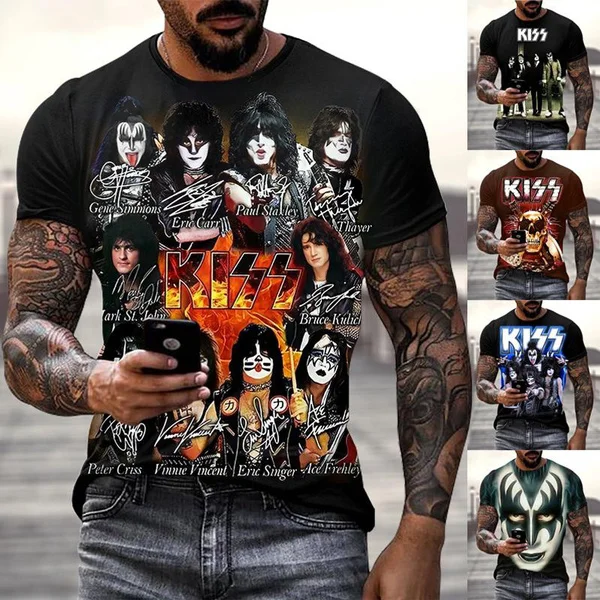 Top Trends: Men Hip Hop Punk T-shirt KISS 3d Printing T-shirt Classic Fashion Rock T-shirt Shoppable Styles