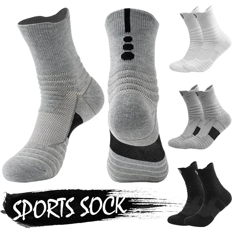 Top Trends: Men's Running Sports Socks Winter Warm Socks Breathable Absorb Sweat Deodorant Cotton Sock Mid Tube Cycling Sox For Male EU38-45 Shoppable Styles