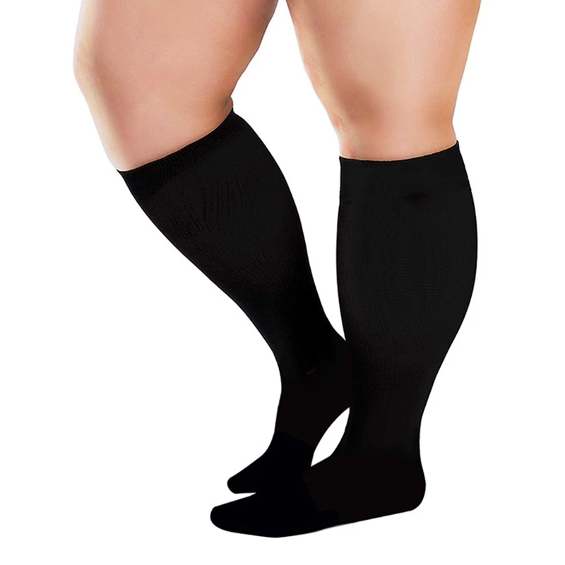 Top Trends: Plus Size 3XL-7XL Running Athletics Compression Sleeves Leg Calf Men 30-40mmHg Toeless Stockings Medical Varicose Veins Sock Shoppable Styles