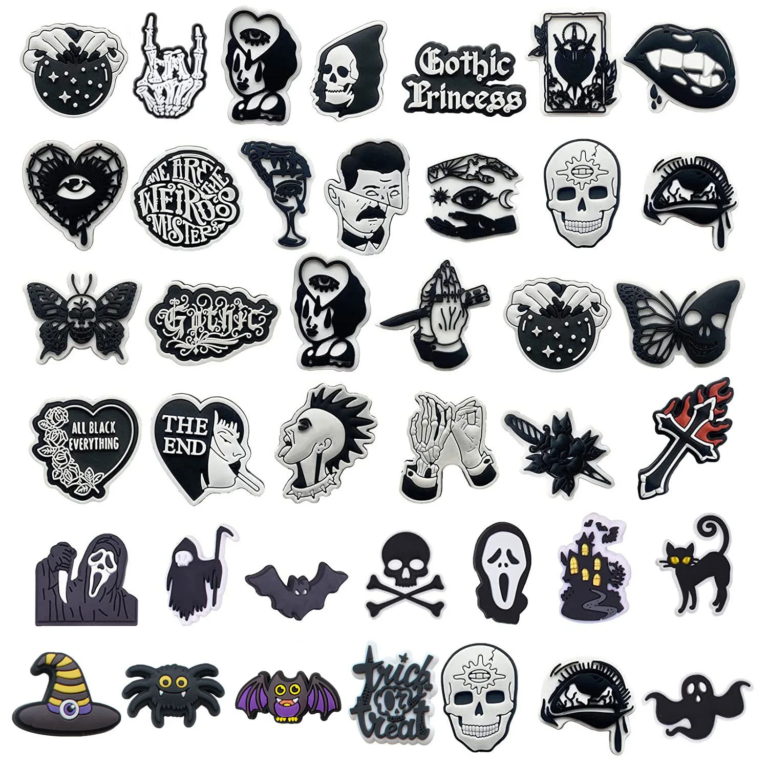 Top Trends: Hot Sale 1pcs PVC Shoe Charms For Crocs Accessories Horror Halloween Badge Women Clogs Buckle Kids Pins Men Decoration Jeans Shoppable Styles