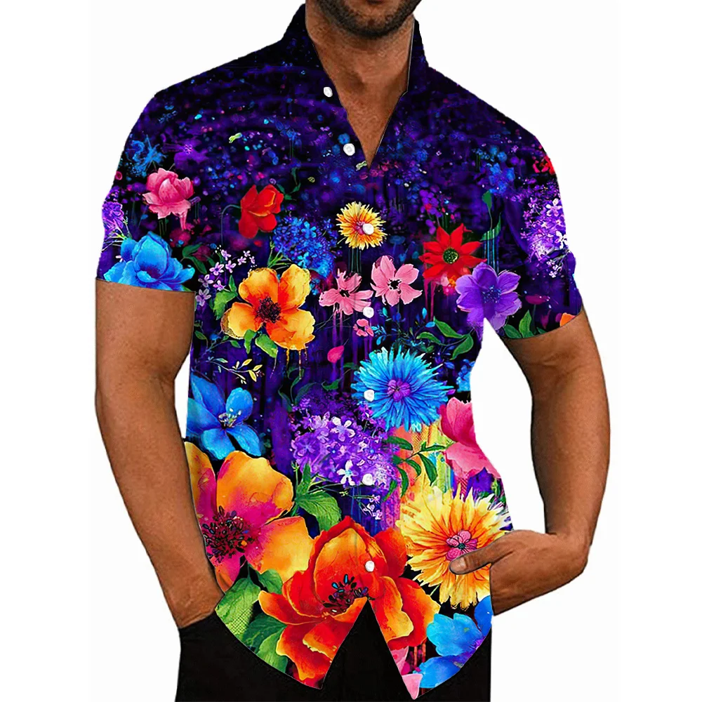 Top Trends: Men&#039;s Floral Hawaiian Summer Casual Shirts Fashion 3d Print Cozy Short Sleeve Beach Oversized Lapel Sale Imported China Shoppable Styles