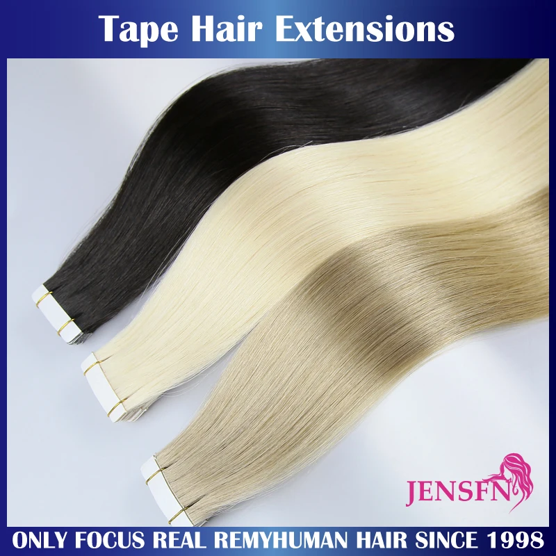 Top Trends: Tape In Extensions 100% Real Human Hair Remy Natural 16&quot;-26&quot;Inch 613 Color Straight Seamless PU Skin Weft Tape Ins For Salon Shoppable Styles