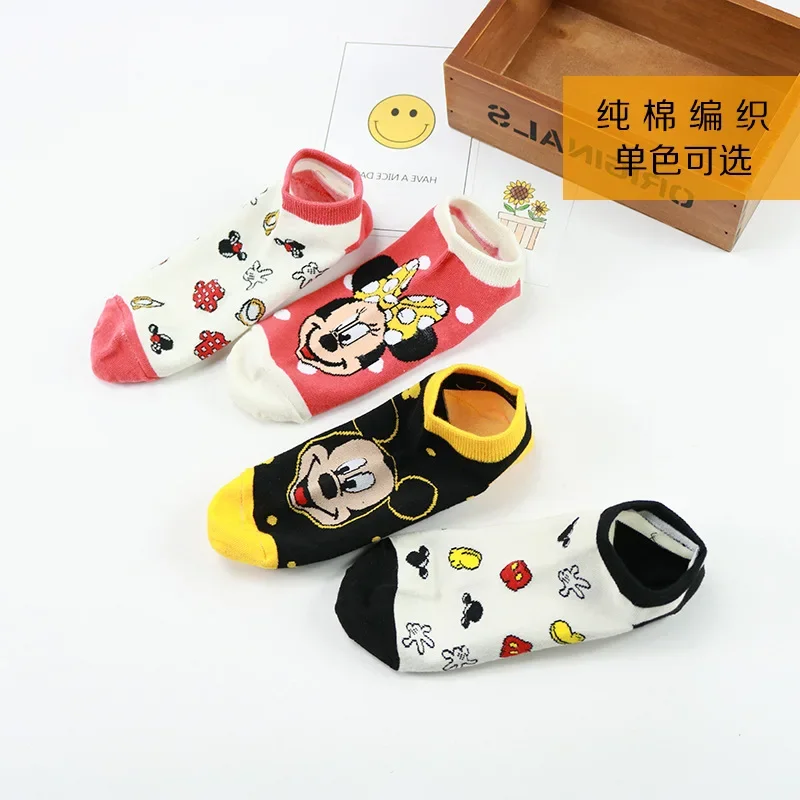 Top Trends: New Disney Minnie Women&#039;s Socks Cartoon Mickey Cute Spring Summer Japanese Short Boat Socks Breathable And Soft Girl Gift Shoppable Styles