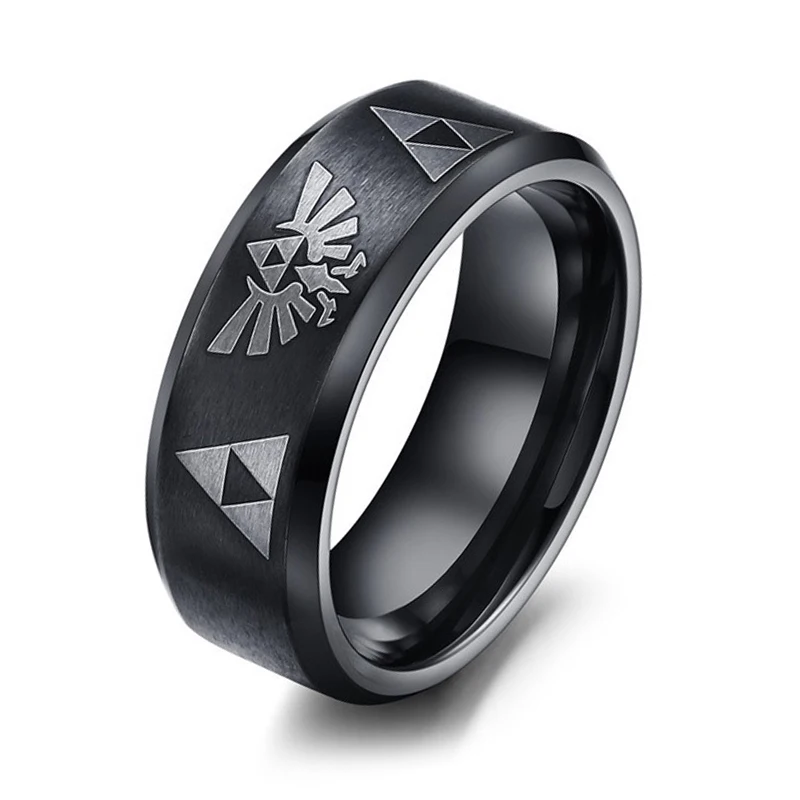 Top Trends: The Legend Of Zeldas Triforce Triangle Symbol Band Ring For Men Women 316L Stainless Steel Finger Rings Cosplay Party Jewelry Shoppable Styles