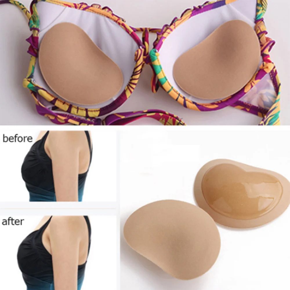 Top Trends: Chest Push Up Sticky Bra Thicker Sponge Bra Pads Breast Lift Up Enhancer Silicone Removeable Inserts Swimsuit Invisible Bra Shoppable Styles