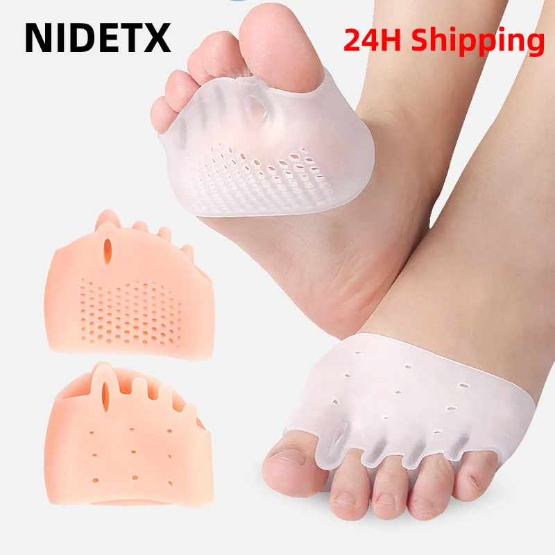 Top Trends: 2pcs=1pair Toe Separator Hallux Valgus Corrector Finger Bunion Orthotics Protector Overlapping Forefoot Pad Foot Care Pedicure Shoppable Styles