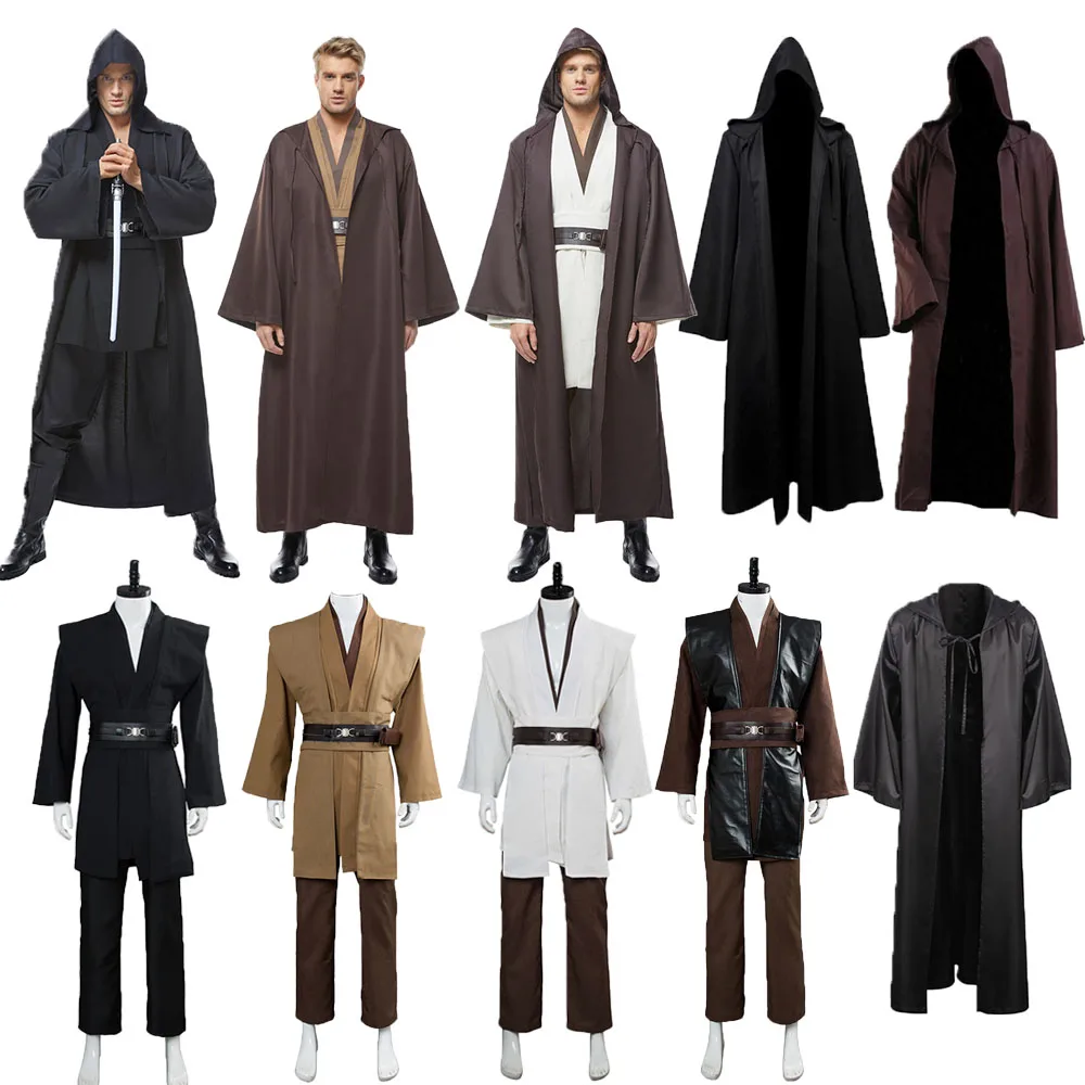 Top Trends: Jedi Cosplay Knight Fantasia Disguise Costume For Adult Men Roleplay Uniform Cloak Fantasy Outfits Halloween Carnival Disguise Shoppable Styles