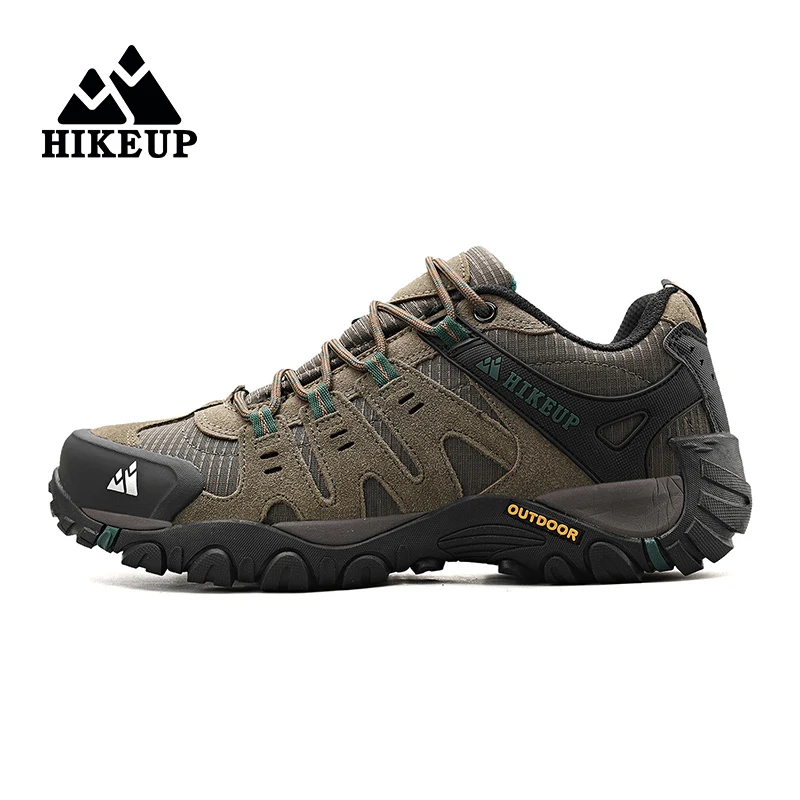 Top Trends: HIKEUP Men's Hiking Shoes Suede Leather Outdoor Shoes Wear-resistant Men Trekking Walking Hunting Tactical Sneakers Shoppable Styles - Image 3