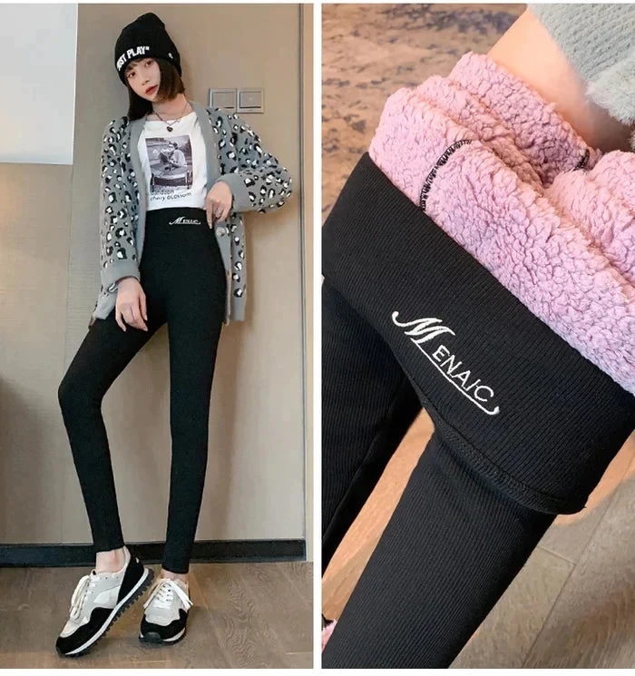 Top Trends: 2023 Clouds Feeling Thick Leggings Thick Leggings Women High Waist Warm Keep Pants Cotton Lamb Cloud Velvet Leggings Winter Shoppable Styles