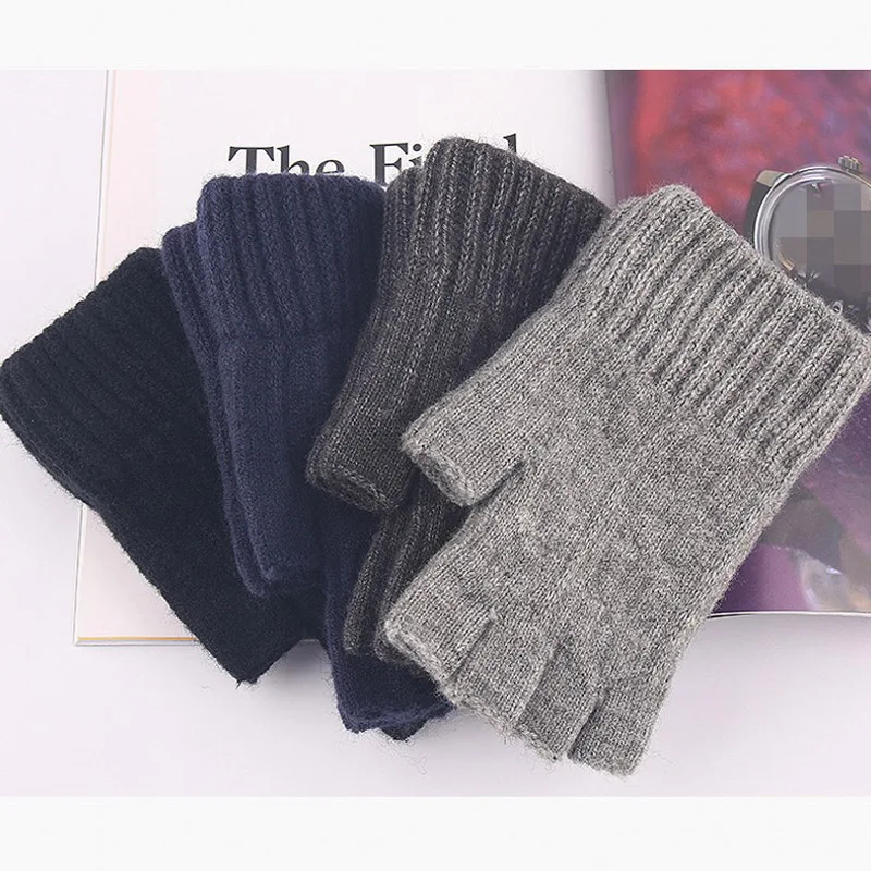 Top Trends: Solid Arthritis Fingerless Screen Gloves Compression Winter Flexible Thicken Warm Unisex Outdoor Half Finger For Men Women Shoppable Styles - Image 3