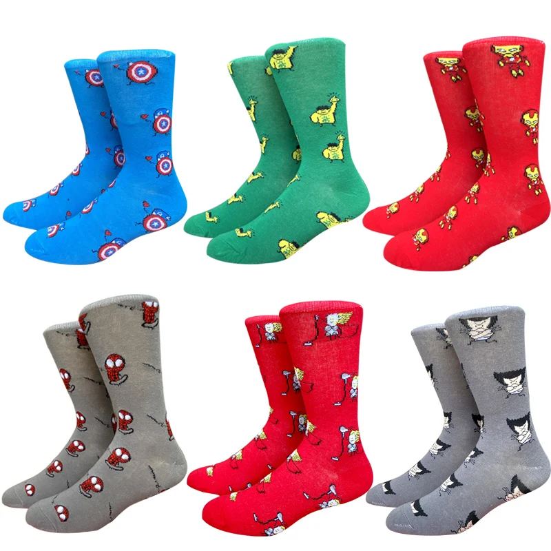 Top Trends: 2022 New Comics Hero General Men Socks Cartoon Iron Man Captain Knee-High Warm Stitching Pattern Cosplay Long Socks Size 36-45 Shoppable Styles