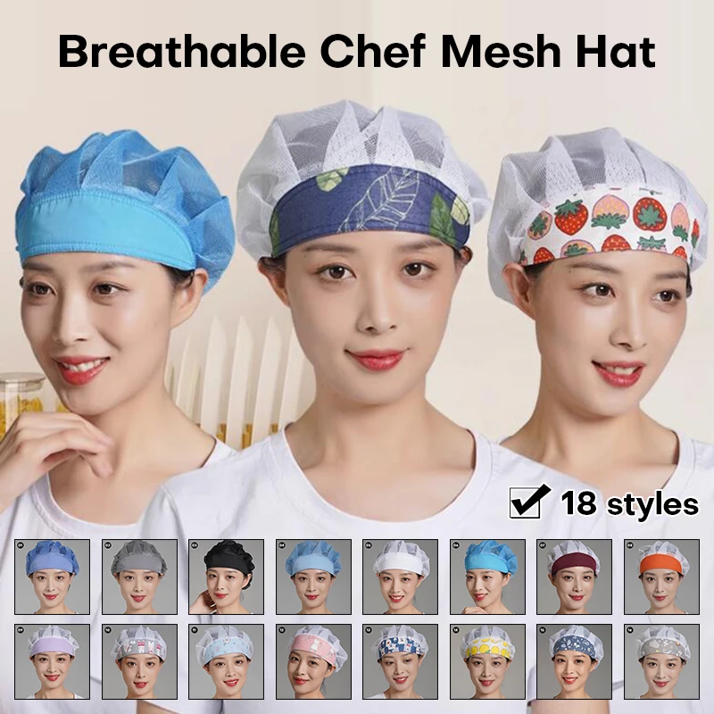 Top Trends: Men Women Chef Hat Dustproof Cooking Cap Breathable Elastic Food Catering Kitchen Hat Hotel Work Uniform Restaurants Cook Cap Shoppable Styles