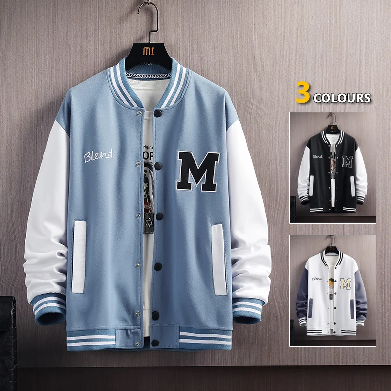 Top Trends: Big M Letter Print Hip Hop Patchwork Baseball Jackets Mens Letter Print Bomber Jackets Men Spring Oversized Streetwear Coats Shoppable Styles