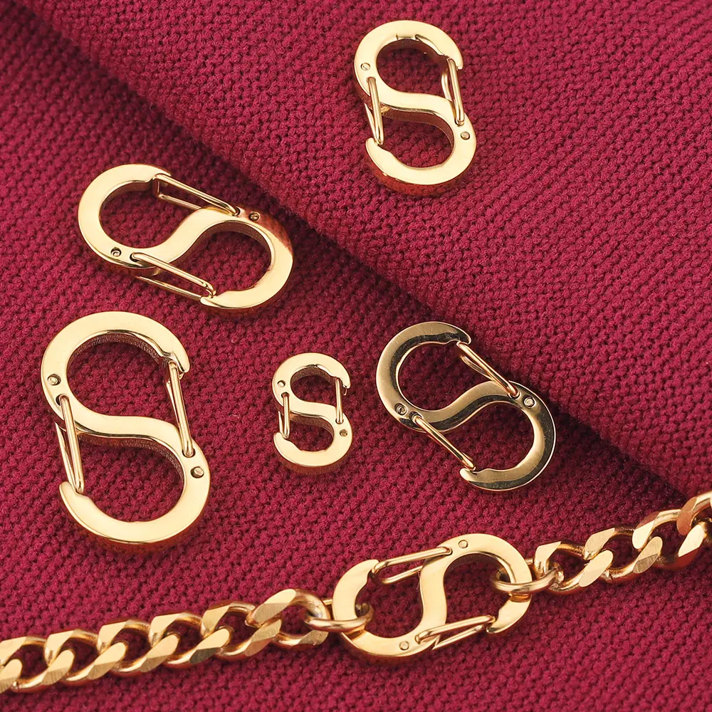 Top Trends: 4pcs Stainless Steel Chic Letter S Buckle Gold Plated Lobster Clasps Hooks Connectors Necklace For DIY Jewelry Making Supplies Shoppable Styles - Image 6