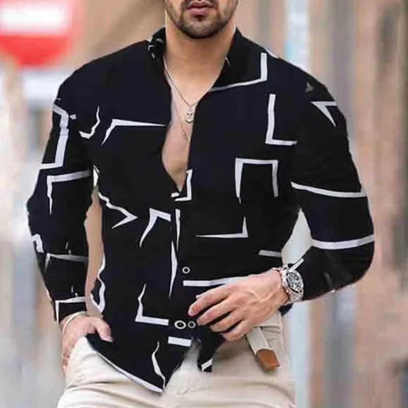 Top Trends: Lapel Shirt Men's Spring And Summer Casual Street Matrix Strip Plaid Top Soft Material Breathable New Hot Sale Large Size Shoppable Styles - Image 2