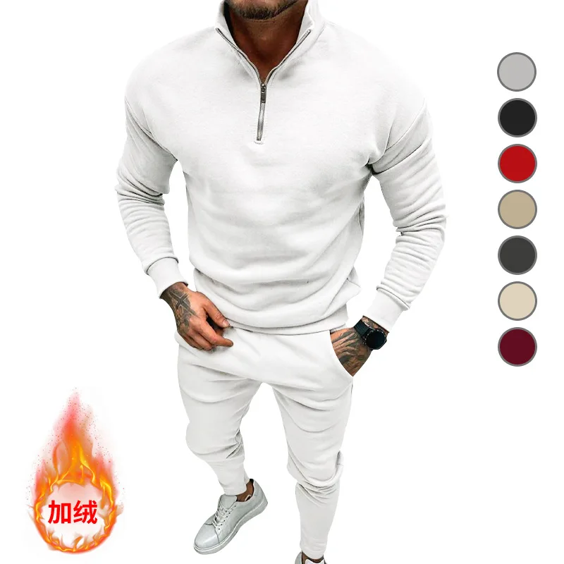 Top Trends: 2023 New Autumn And Winter Men&#039;s Casual Stand Collar Two-piece Suit Men Tracksuit Men Clothes Men&#039;s Suit Sweatpants Shoppable Styles