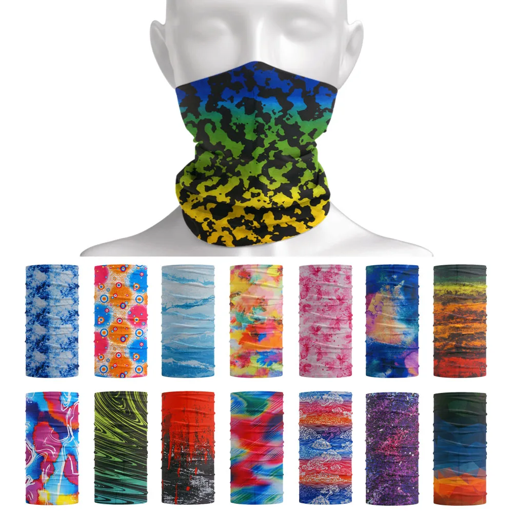 Top Trends: Printed Colorful Neckchief Women Summer Outdoor Bandanas Sun Protective Cycling Scarf Dust-proof Face Shield Neck Cover Gaiter Shoppable Styles