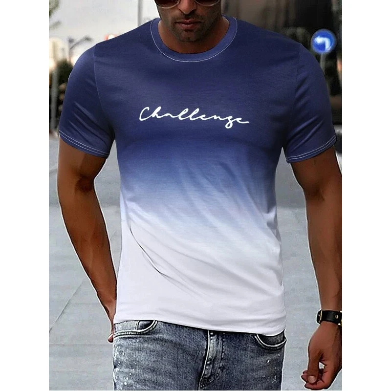 Top Trends: Vintage Men&#039;s T-shirt 3D Gradient Print Short Sleeve Tops Summer Casual Street Fashion T Shirt Oversized Tee Shirt Men Clothes Shoppable Styles