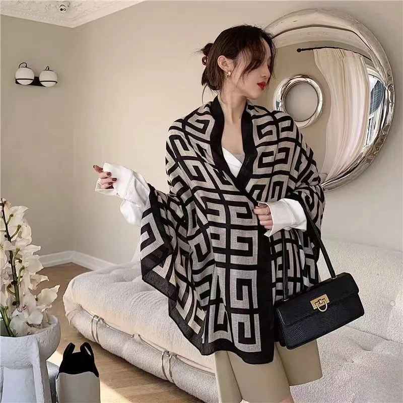 Top Trends: 2024live Broadcast Of Korean Printed Cotton And Linen Scarves For Warmth In Spring Summer Autumn And Winter Long Scarf And Shawl Shoppable Styles