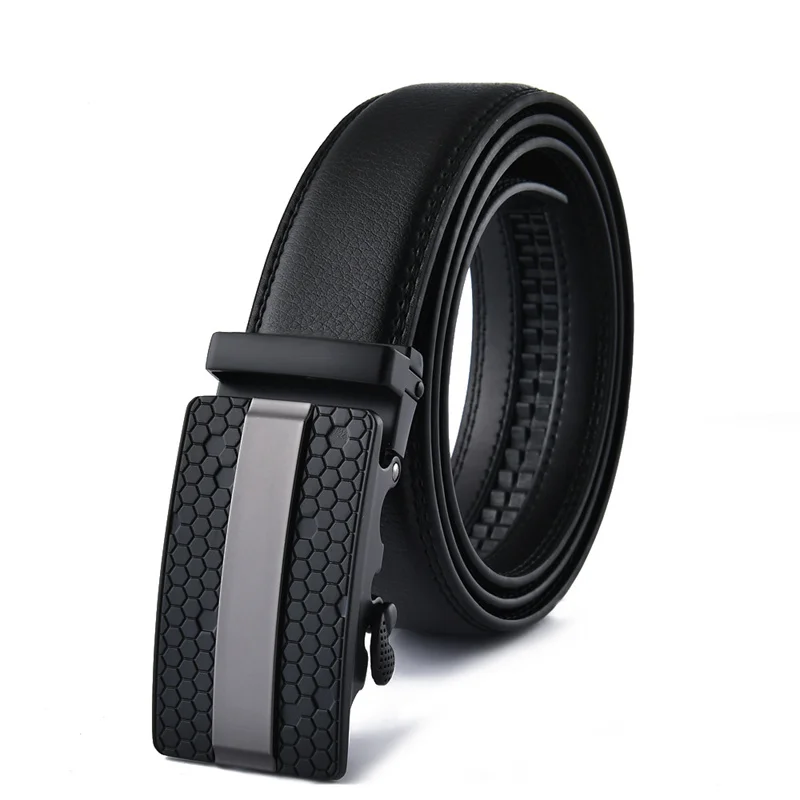 Top Trends: 120cm Men'S Belt Luxury Designer Brand Cowhide Leather Waistband Business Fashion Quality Automatic Buckle Sport Belts For Jean Shoppable Styles - Image 2