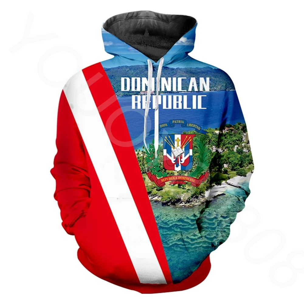 Top Trends: New Products Couple Long Top Pullover Dominican Republic Flag Print Cozy Warm Hoodie Fashion Sweatshirt Autumn Winter 2022 Shoppable Styles - Image 2