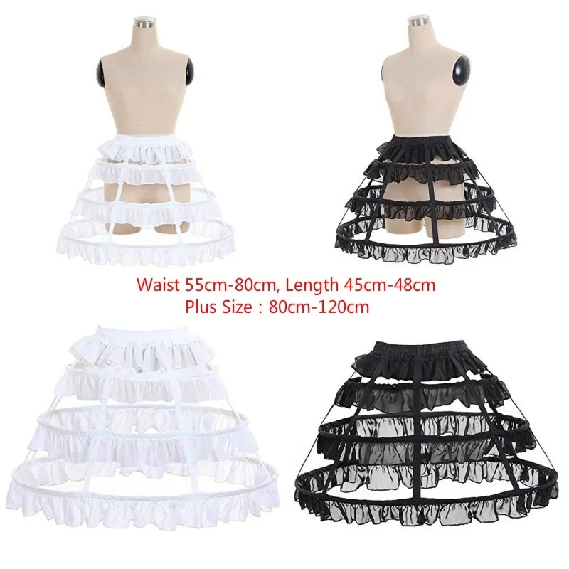 Top Trends: New Women's Prom Dress Petticoat Crinoline One Size Birdcage Petticoat Sweet 3 Hoop Skirt Plus Size Shoppable Styles