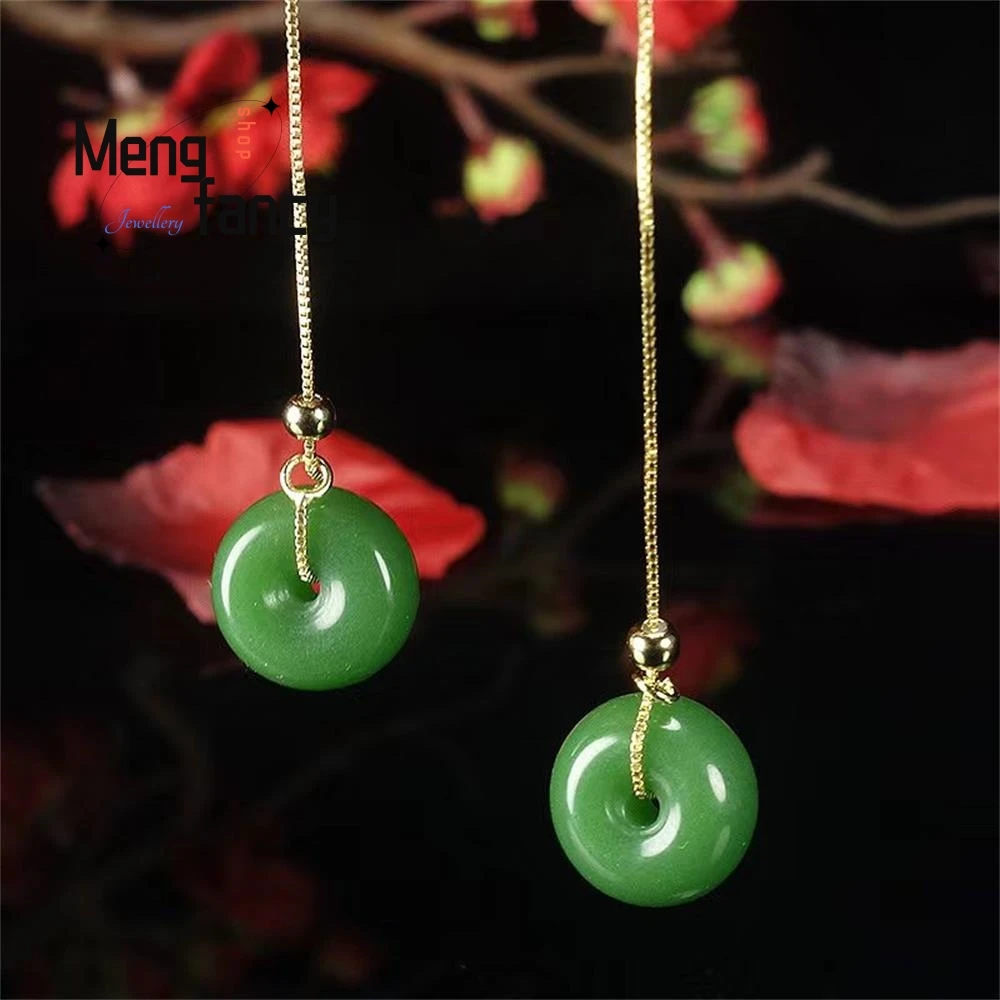 Top Trends: Natural Hetian White Jade Jasper Earrings Charms Fashion Fine Jewelry 925 Silver Sexy Young Girls Luxury Creative Holiday Gifts Shoppable Styles