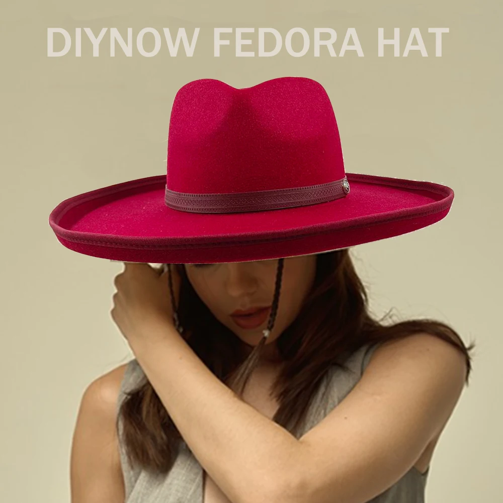 Top Trends: 2023 New Fedora Hat For Women Men Luxury Big Brim Panama Jazz Hat Heart Top Design Classic Gentleman Elegant Hat Wholesale Shoppable Styles