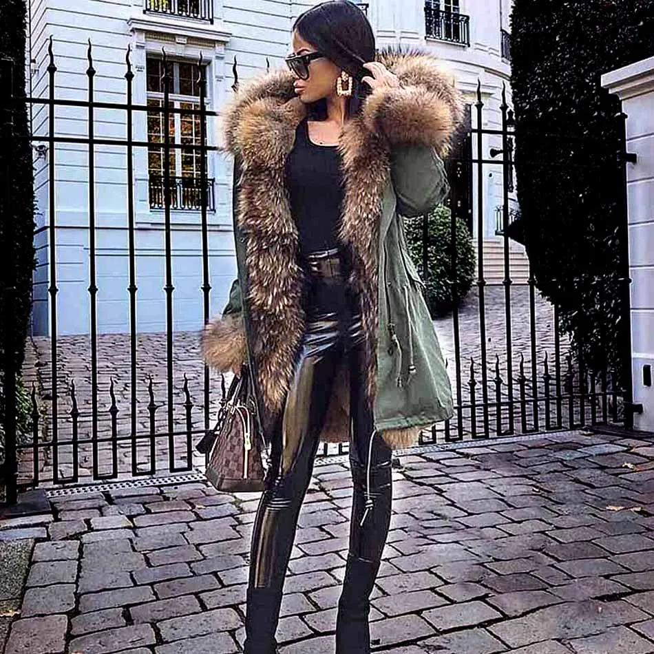 Top Trends: Maomaokong New Jacket Female 2023 Natural Real Fur Coat Women Coat Winter Fox Fur Collar Jacket Parka Women&#039;s Clothing Shoppable Styles