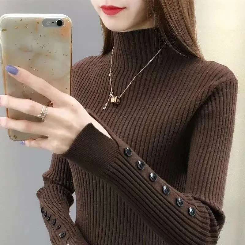 Top Trends: New-coming Autumn Winter Warm Knit Sweater Femme Turtleneck Pullovers Sweaters Long Sleeve Slim Oversize Korean Women's Sweater Shoppable Styles