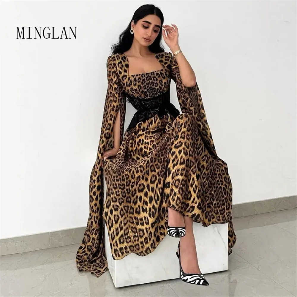 Top Trends: MINGLAN Elegant Square Neck Half Sleeve A Line Long Prom Dress Ankle Length Pleat Formal Fashion Evening Gowns New In 2023 Shoppable Styles