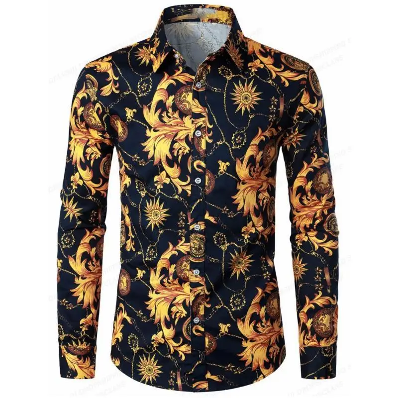 Top Trends: Men&#039;s Luxury Oversized Casual Harajuku Printed Hawaiian Long Sleeve Shirt Social Y2k Streetwear Vintage Vacation Clothing Top Shoppable Styles