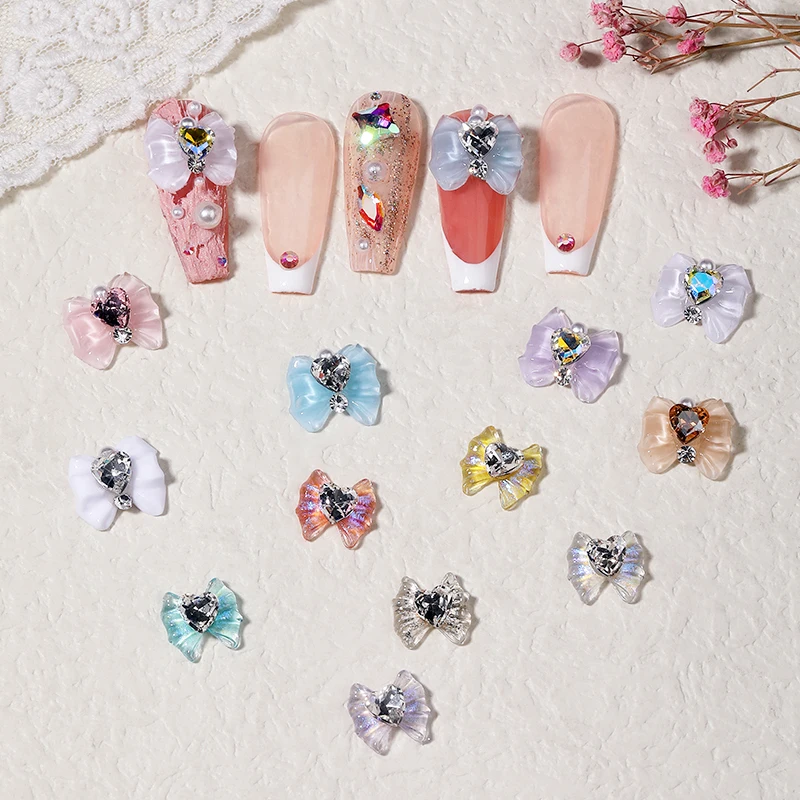 Top Trends: 10Pcs Sailor Moon Crystal Glass Shiny Nail Parts 3D Kawaii Heart Diamond Resin Bow DIY Japanese Cartoon Butterfly Bow Manicure Shoppable Styles - Image 3