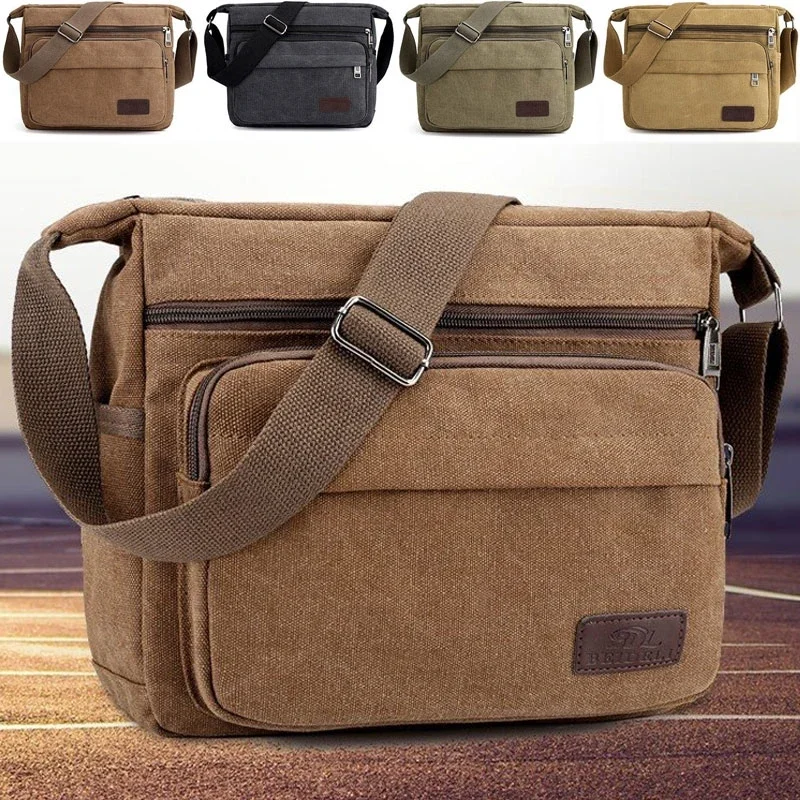 Top Trends: New Fashion Men Canvas Crossbody Shoulder Messenger Bags Man Cross Body Bag Casual Multi Function Portable Male Bags Shoppable Styles