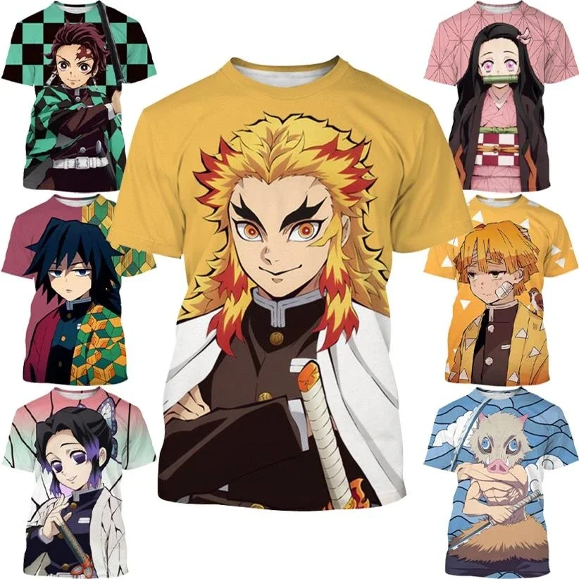 Top Trends: New Anime Demon Slayer Kimetsu No Yaiba Kamado Nezuko Kochou Shinobu Cosplay 3D Print Fashion T-Shirt Cartoon Short Sleeve Tops Shoppable Styles