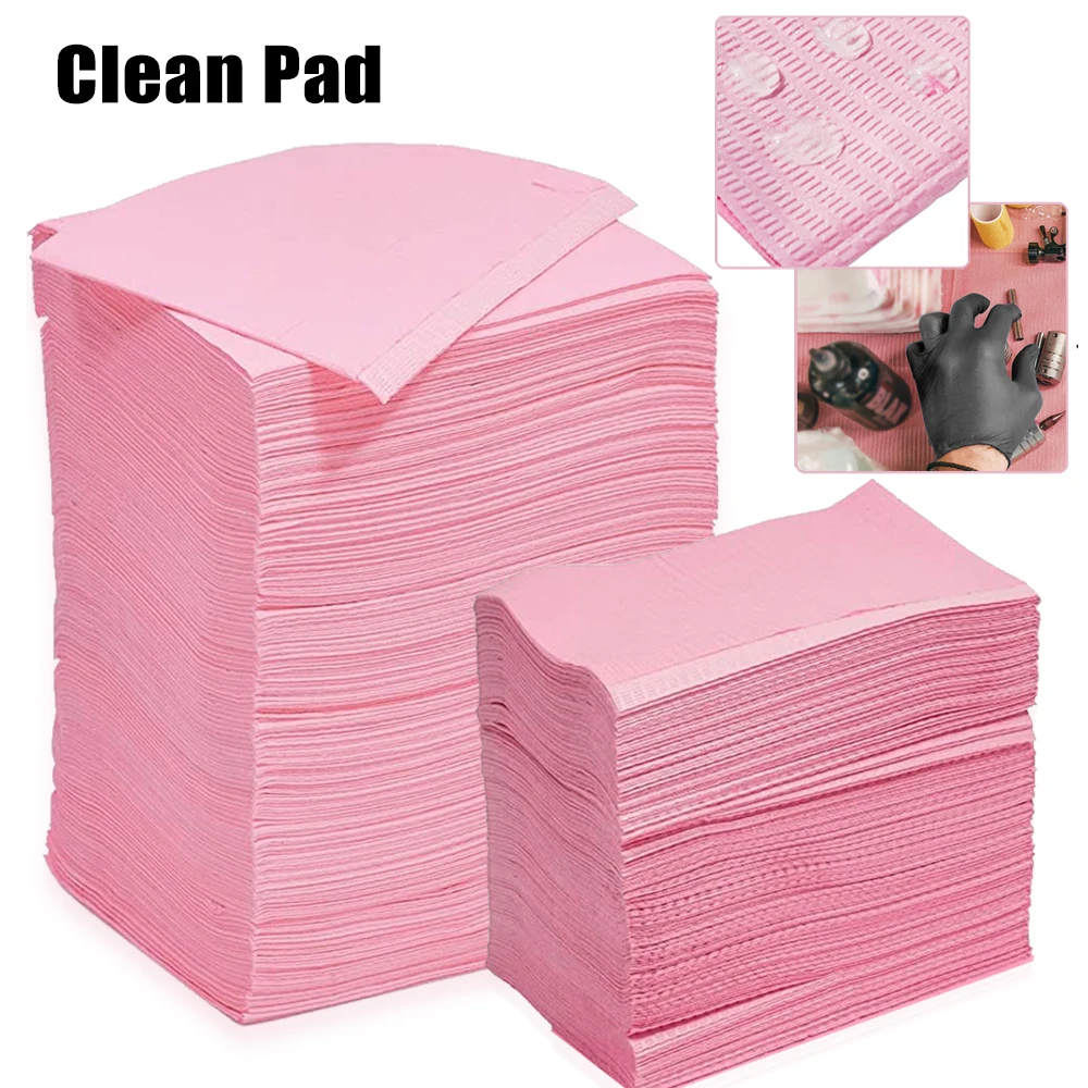 Top Trends: Disposable Tattoo Clean Pad Pink Tattoo Table Covers Cleaning Wipes Waterproof Beauty Makeup Tattoo Accessories Tattoo Bibs Shoppable Styles