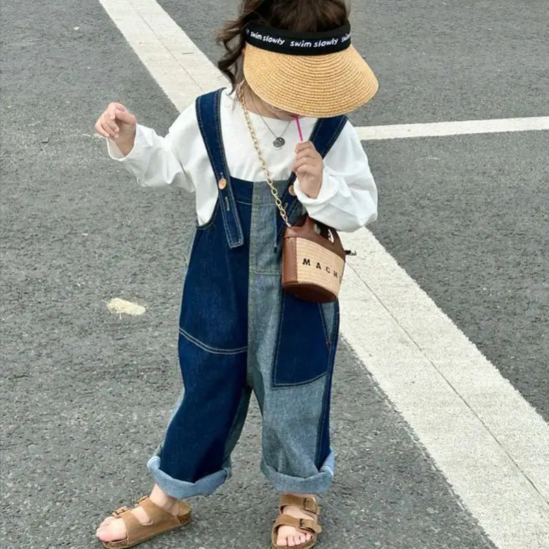 Top Trends: 2023 Autumn New Children Denim Overalls Baby Boy Casual Trousers Girls Loose Overalls Infant Jeans Strap Pants Kids Clothes Shoppable Styles