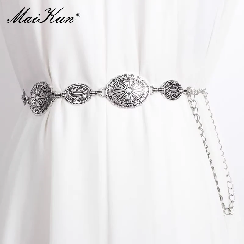 Top Trends: Maikun Y2k Vintage Metal Waist Chain Women's Ethnic Bohemian Belt Decorative Belt For Women Shoppable Styles