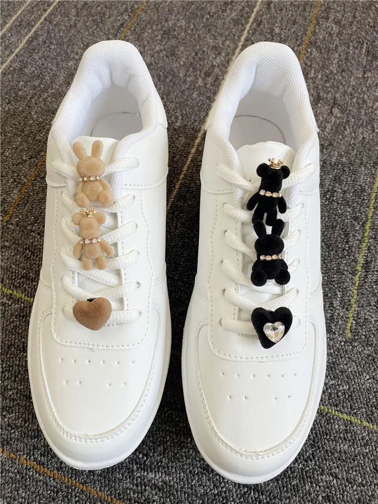 Top Trends: Kawaii Bear Rabbit Shoe Decorations Diy Rhinestone Shoelaces Charms Velvet Shoe Buckles Accessories For Sneakers Girls Gifts Shoppable Styles - Image 3